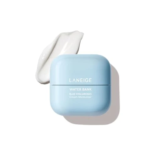 Consistent LANEIGE Water Bank Blue Hyaluronic Acid Cream Daily Face Moisturizer Hydrating Korean Lightweight Face Cream with Ceramides Squalane for Lasting Secure