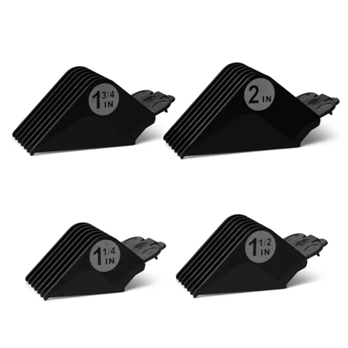 Optimized Clipper Guards Set 16 14 12 10 Compatible with Most Wahl Clippers Clipper Guides - 1.25 to 2 4 Piece Set Black Color Advanced