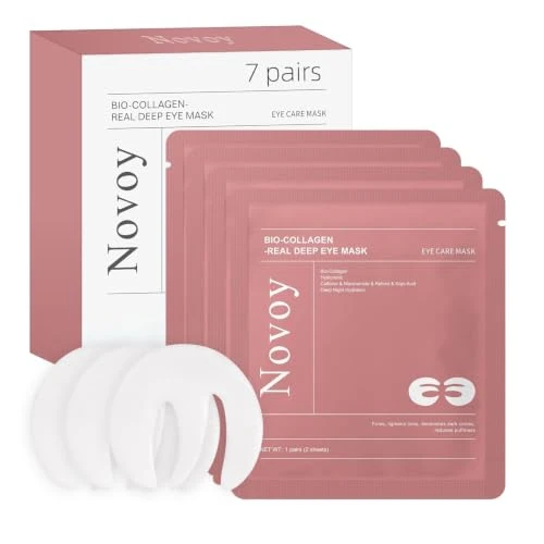 Advanced Novoy 7 Pairs Bio-Collagen Deep Eye Patches - 6-in-1 Retinol Overnight Eye Patches for Dark Circles Puffiness Wrinkles 2 Crafted