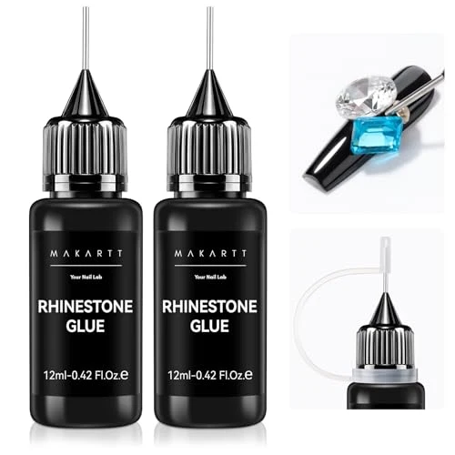 Next-Generation Makartt 2Pcs Rhinestone Glue Strong Hold 3D Gel Nail Art Nail Gem Glue UV Cured Nail Glue for Nail Charms and Gems Jewelry Diamond for DIY Manicured Effective