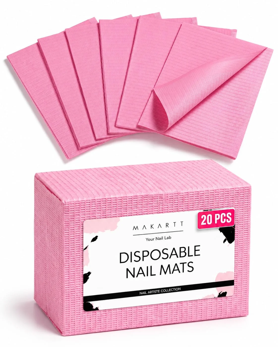 Unique Makartt Disposable Nail Mats 20 Pcs Foldable Nail Paper Towels for Table Acrylic Practice Sheet 3 Ply Waterproof Nail Art Table Mats Clean Pads Enhanced