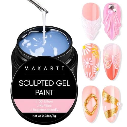 Environmentally Friendly Makartt 3D Gel Nail Art Clear 3D Painting Gels for Chrome Powder 3D Sculpting No Wipe for Gel Nail Polish 3D Carving Drawing Gels for Nails Art at Genuine