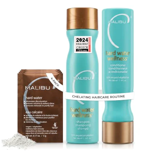 Expertly Made Malibu C Hard Water Wellness Remedy - Hard Water Shampoo Conditioner Hair Mask Packets for Removing Deposits and Impurities - Hydrating Hair Care Environmentally Friendly