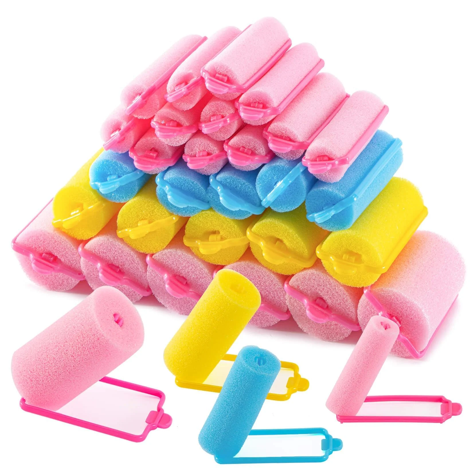 Original Design MAQIHAN 36PCS Foam Hair Rollers - Sponge Rollers for Heatless Hair Curler for Short Long Curling Sleep rolos para cabello Jumbo Large Sponge Curlers Modern
