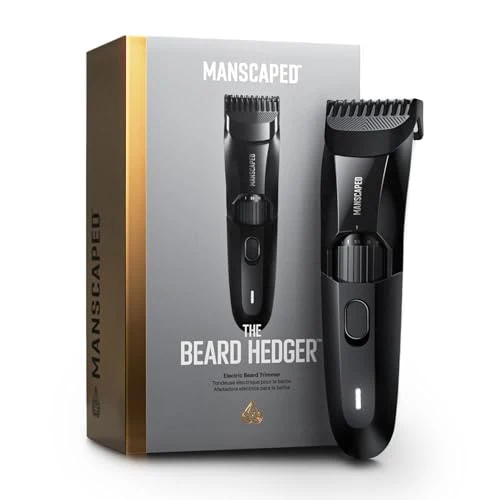 Consistent MANSCAPED® The Beard Hedger® Men's Premium Beard Trimmer 20 Length Adjustable Blade Wheel Stainless Steel T-Blade for Precision Facial Hair Relaxed