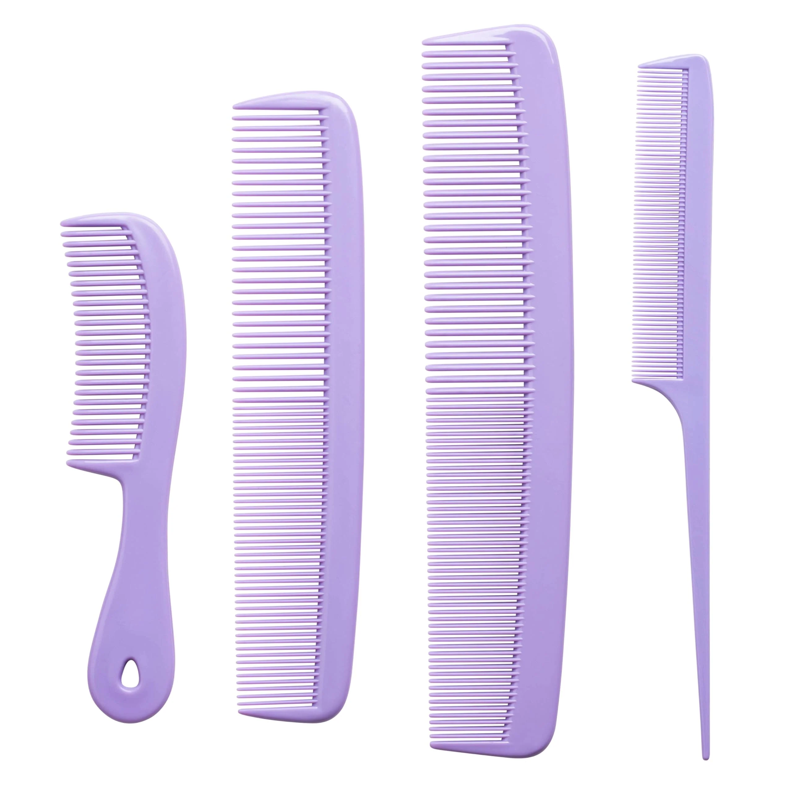 Carefully Designed Mars Wellness 4 Piece Professional Comb Set Lavender - USA MADE - Fine Pro Tail Dresser Hair Comb Styling Comb - Premium Grade for Men and Women Casual