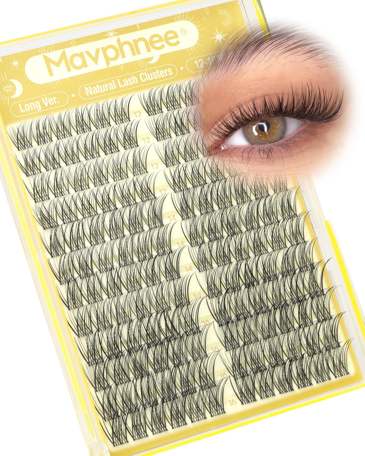 High-Performance Lash Clusters 12-14-16MM Natural Cluster Eyelash Extensions with CC-Curly Clear Band Wispy Pestañas Postizas Naturales 144Pcs DIY Lashes For Big Certified