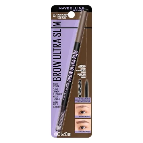 Trusted Maybelline Express Brow Ultra Slim Eyebrow Makeup Brow Pencil with Precision Tip and Spoolie for Defined Eyebrows Medium Brown 1 Count Packaging Healthy