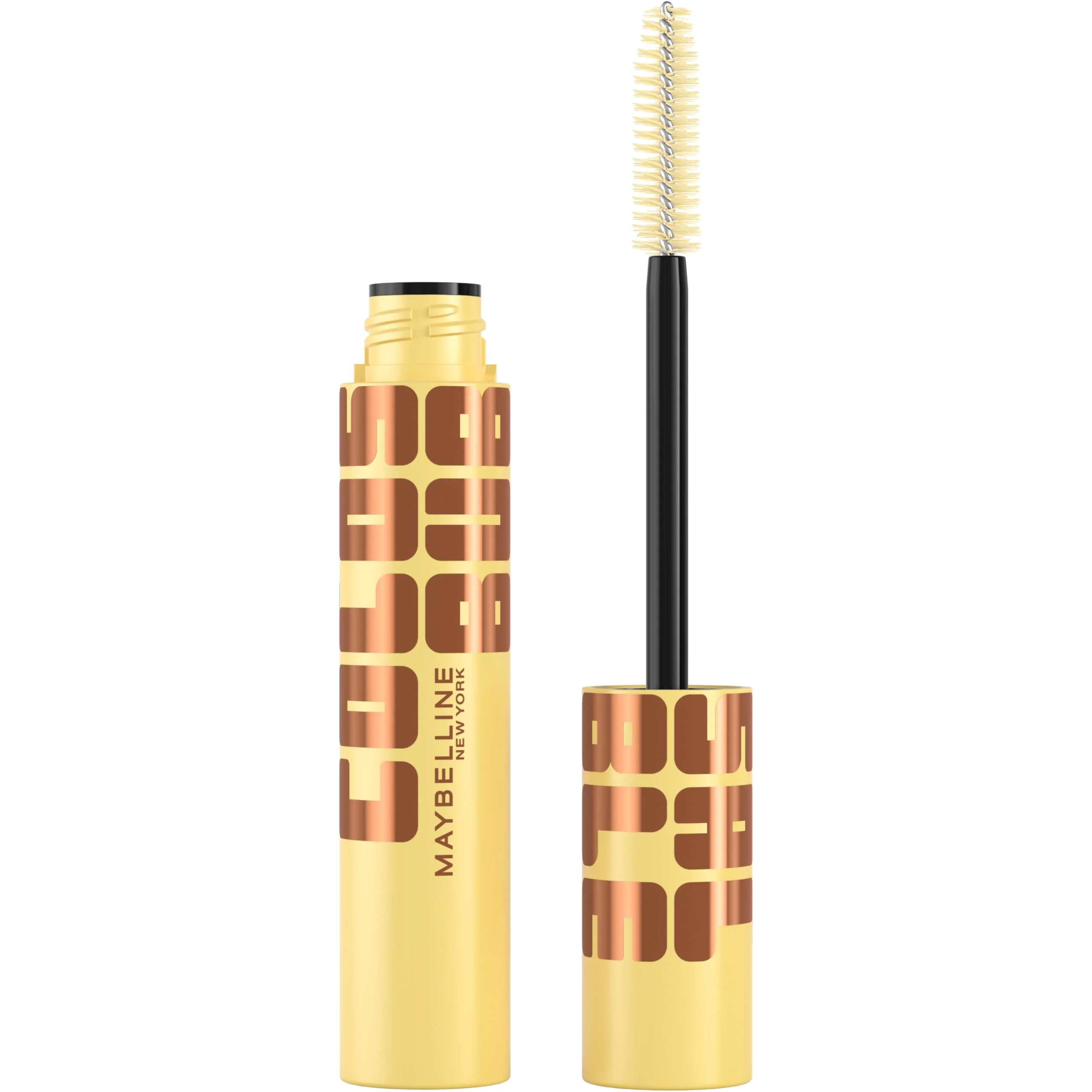 Powerful Maybelline The Colossal Bubble Mascara Buildable Mascara Volume and Length Formula for Bold Separated Sleek Lashes Washable Formula Copper Brown Selected