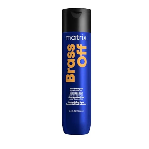 Prestigious Matrix Brass Off Blue Shampoo Refreshes Tones Neutralizes Brassy Tones Color Depositing Shampoo For Lightened Brunettes or Dark Blondes Traditional