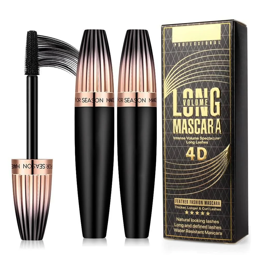 Advanced 4D Silk Fiber Lash mascara Waterproof Mascara Black Volume and Length Natural Lengthening and Thick Smudge-Proof No Clumping Instantly Create Prestigious