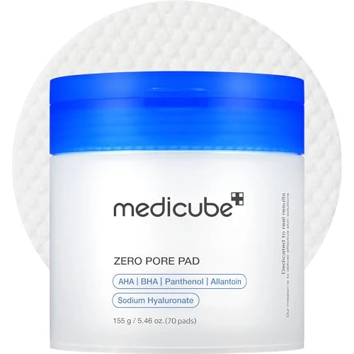Crafted medicube Toner Pads Zero Pore Pad 2.0 Dual-Textured Facial Pad for Exfoliation and Pore Care with 4.5 AHA Lactic Acid 0.45 BHA Salicylic Acid Contemporary
