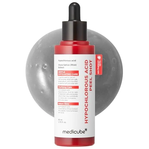 Smart medicube Peel Shot with Hypochlorous Acid Gentle Exfoliating Serum for Dead Skin Cells Pores Blackheads Excess Sebum Control Rice Extract Premium Material