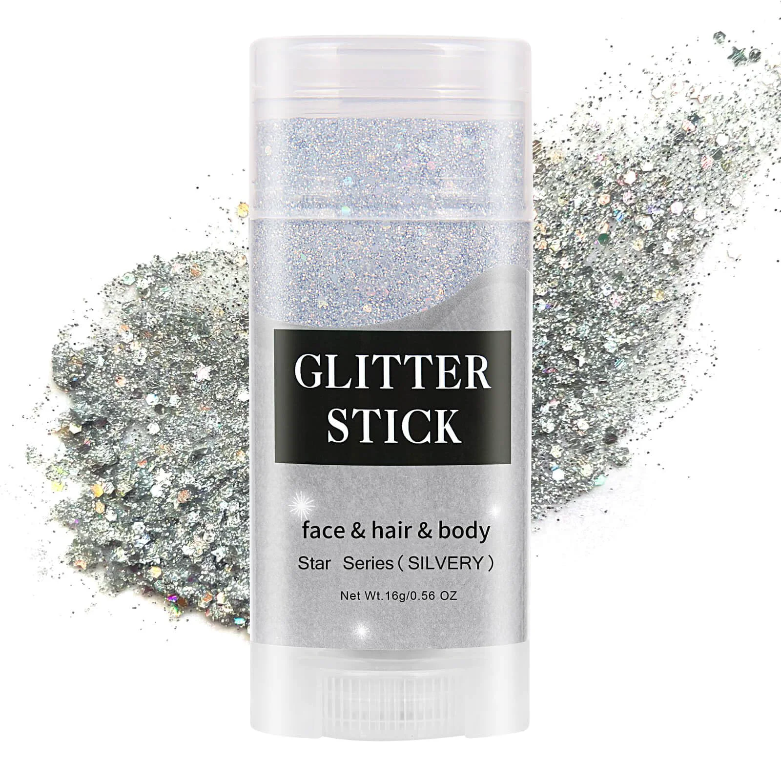 Eco-Friendly MEICOLY Silver Body Glitter Stick Waterproof Halloween Face Glitter Gel Chunky Glitter Face Paint Mermaid Sequin Hair Glitter Makeup Sparkle Body Lightweight