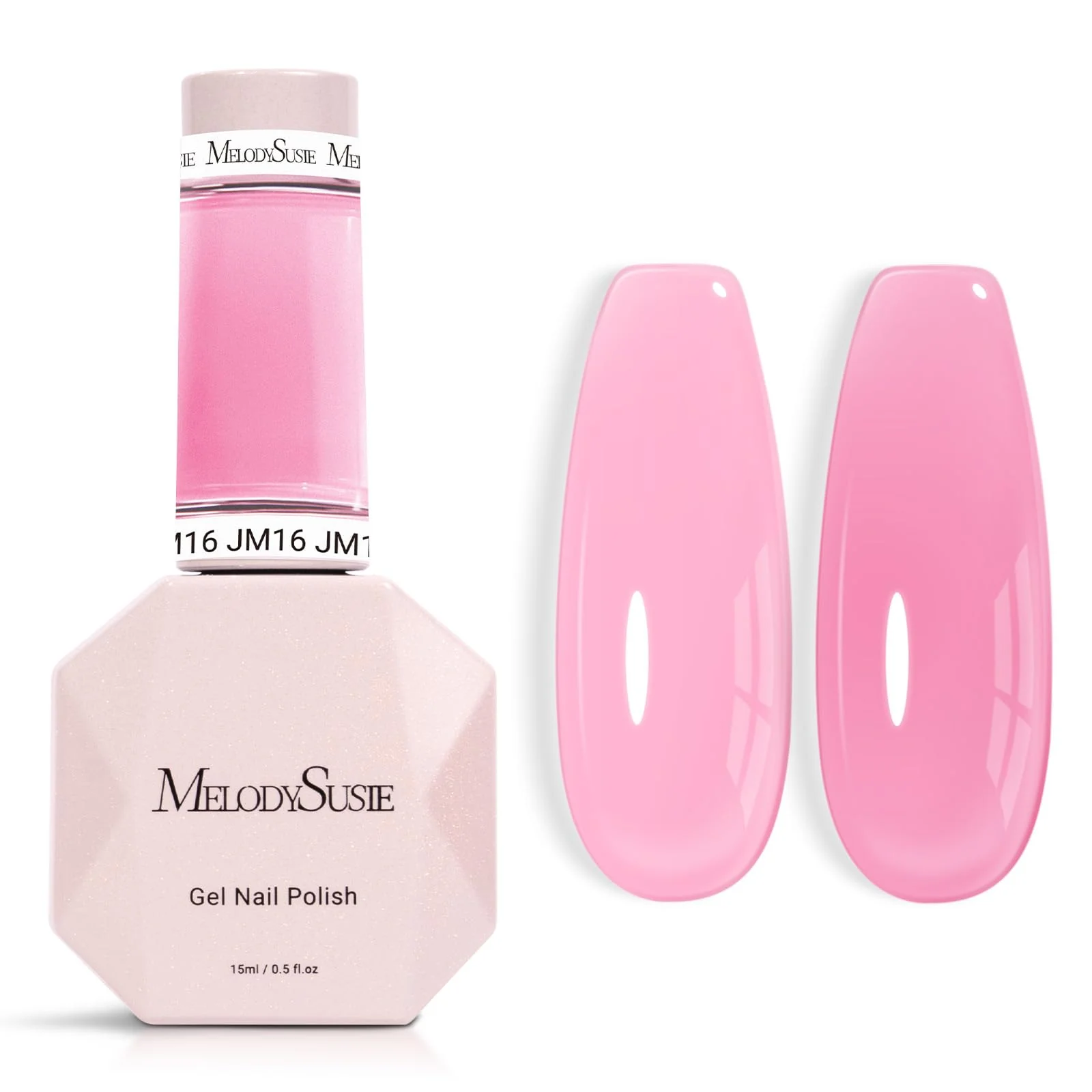 Recyclable MelodySusie Jeweliver Gel Nail Polish 0.5Fl.oz Berry Pink Gel Polish Pastel Nude Color Sheer Translucent Soak Off UV LED Light Cure Gift Nail Art Optimized