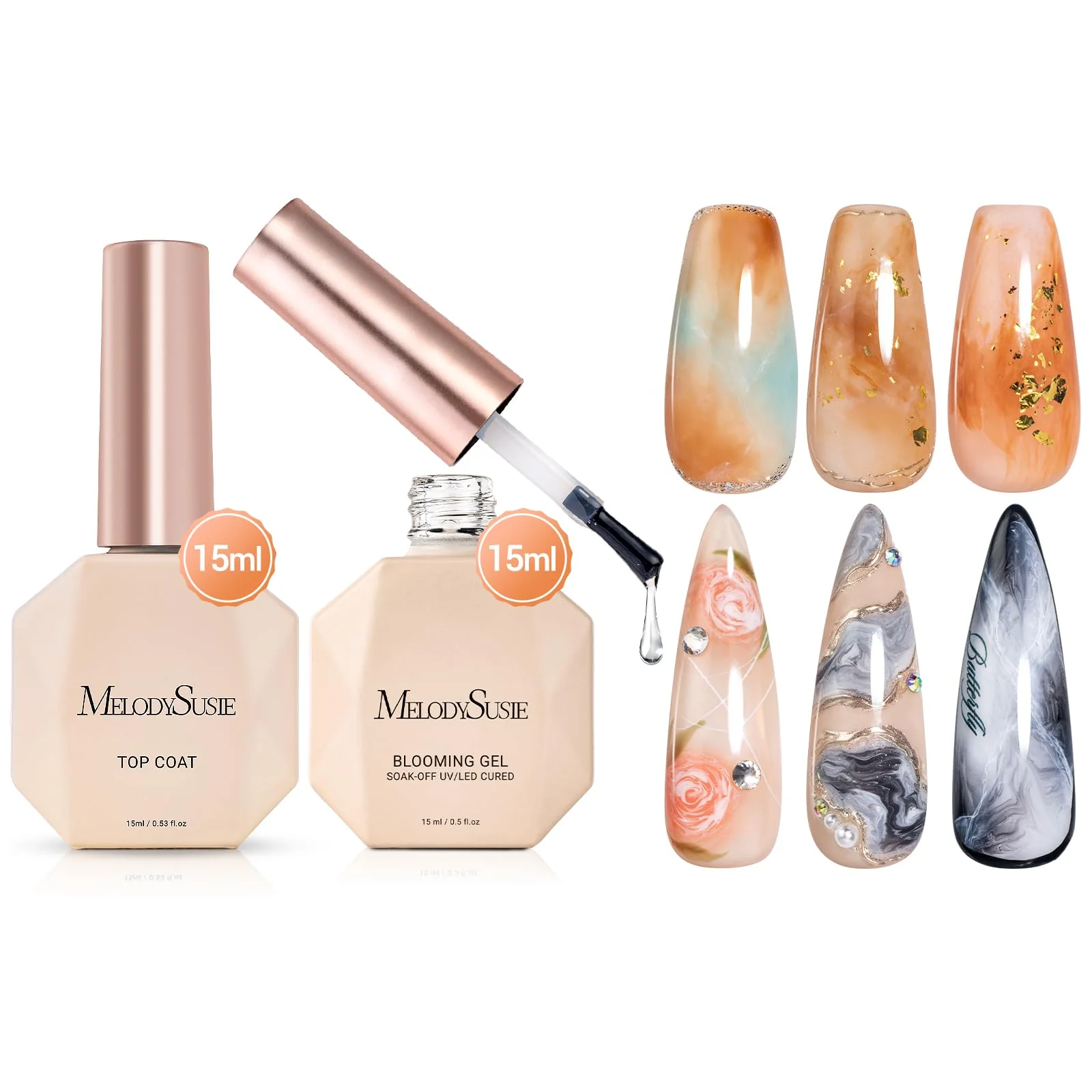 Elegant MelodySusie Hema Gel Nail Polish 0.5 Fl Oz Thick Beige Brown Gel Polish Non Toxic Long Lasting Soak Off UV Nail Polish Manicure Nail Design Efficient