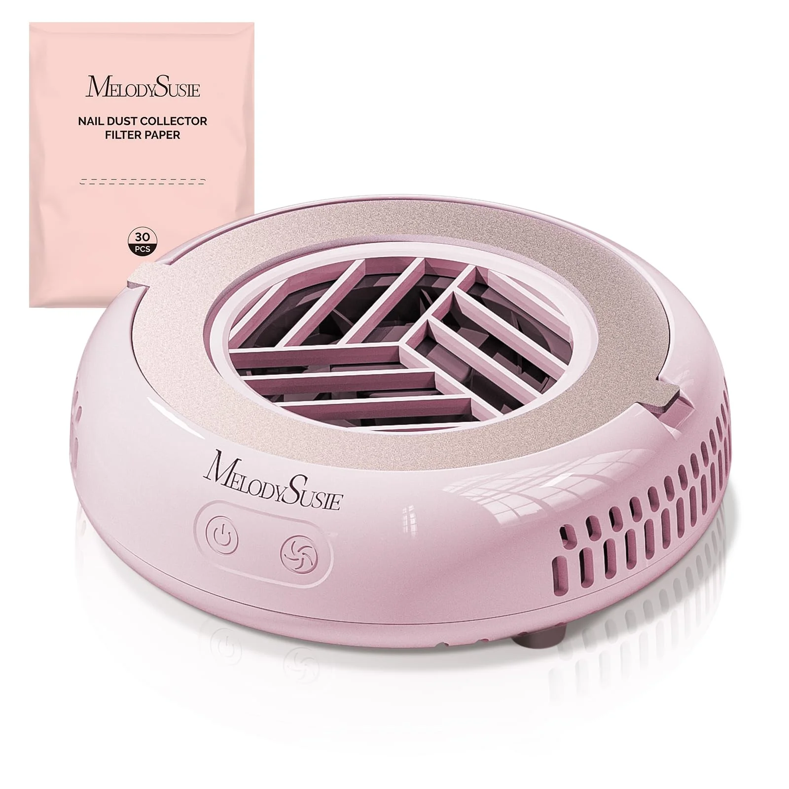 Original MelodySusie PocketSized Nail Dust Collector with Lightweight Design HProA 6000RPM Ultra-Small Nail Vacuum Fan with 3 Suction Modes and 30 Disposable Premium
