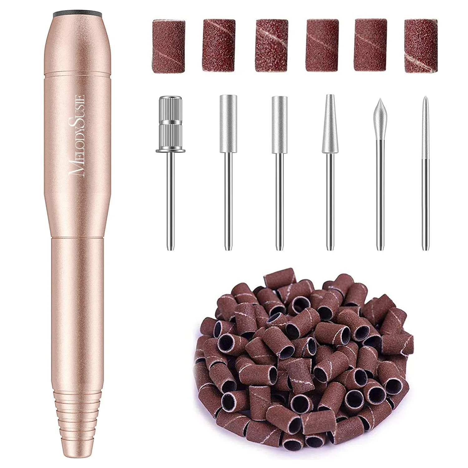 Green MelodySusie Pen-Shaped Portable Nail Drill with AC Adapter PC120B 20000RPM Electric File with Compact Design for All Nail Care Manicure Polishing Long-Lasting