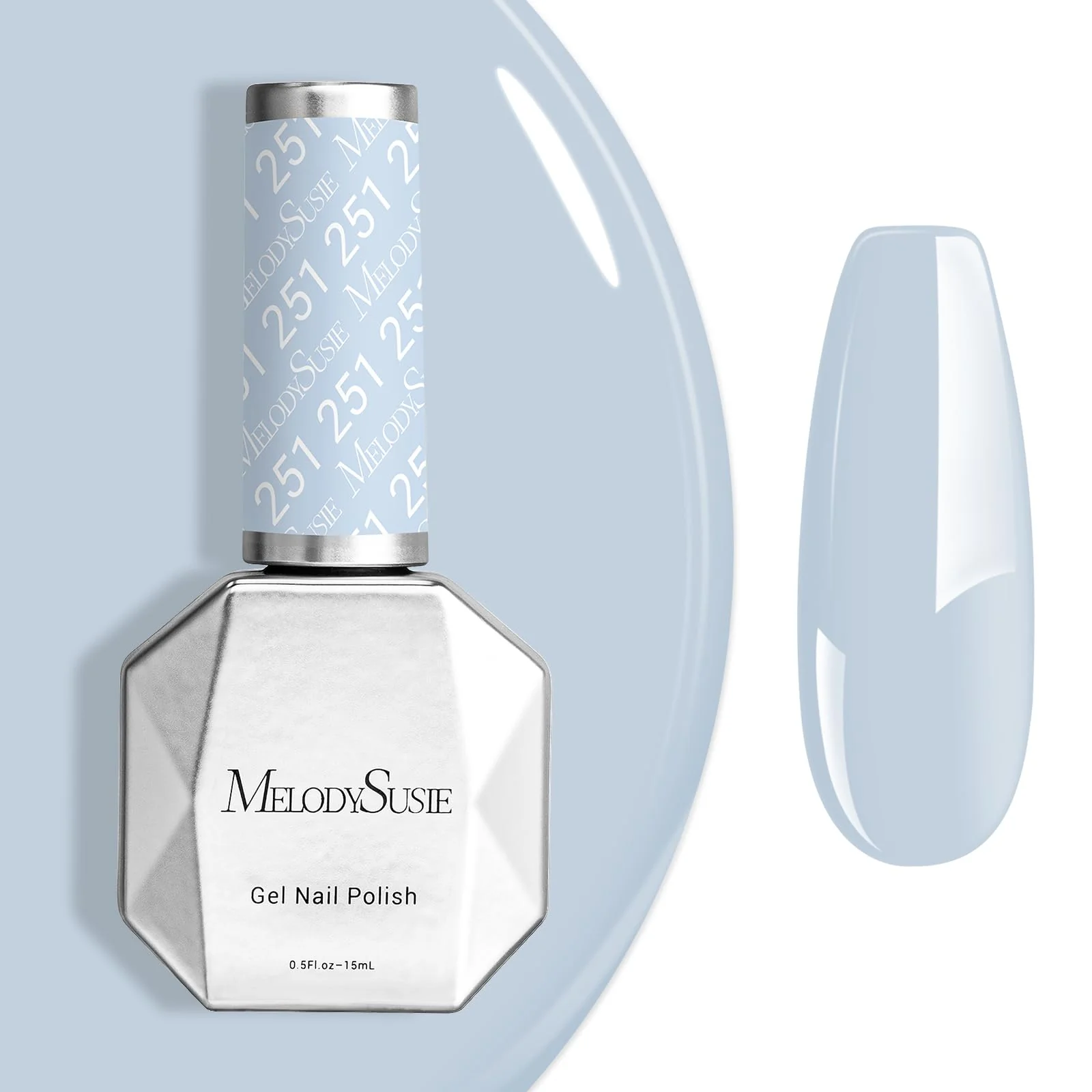 Advanced MelodySusie 0.5fl oz Gel Nail Polish Gray Blue Color Nails Soak Off UV LED Blue Gel Polish Gift for Women Nail Art Manicure Salon DIY Nail Design High-Performance