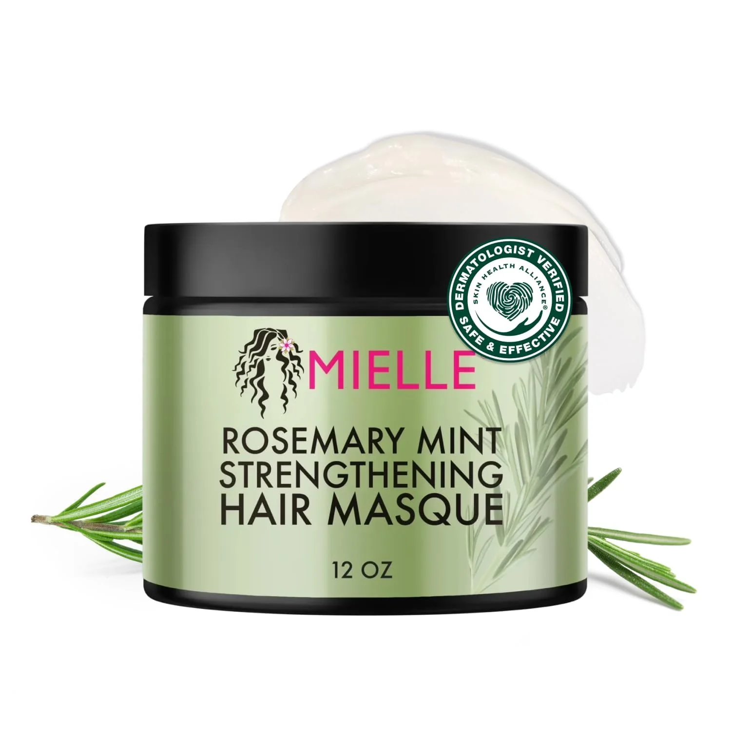 Smooth Mielle Organics Rosemary Mint Strengthening Hair Mask Deep Conditioning Treatment Enriched with Biotin Honey Coconut Oil - Helps Encourage Longer Specialty