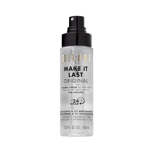Solid Milani Setting Spray Primer Make It Last - Natural Finish with Niacinamide for Hydration Setting Spray for Makeup and Face Primer 3-in-1 Efficient
