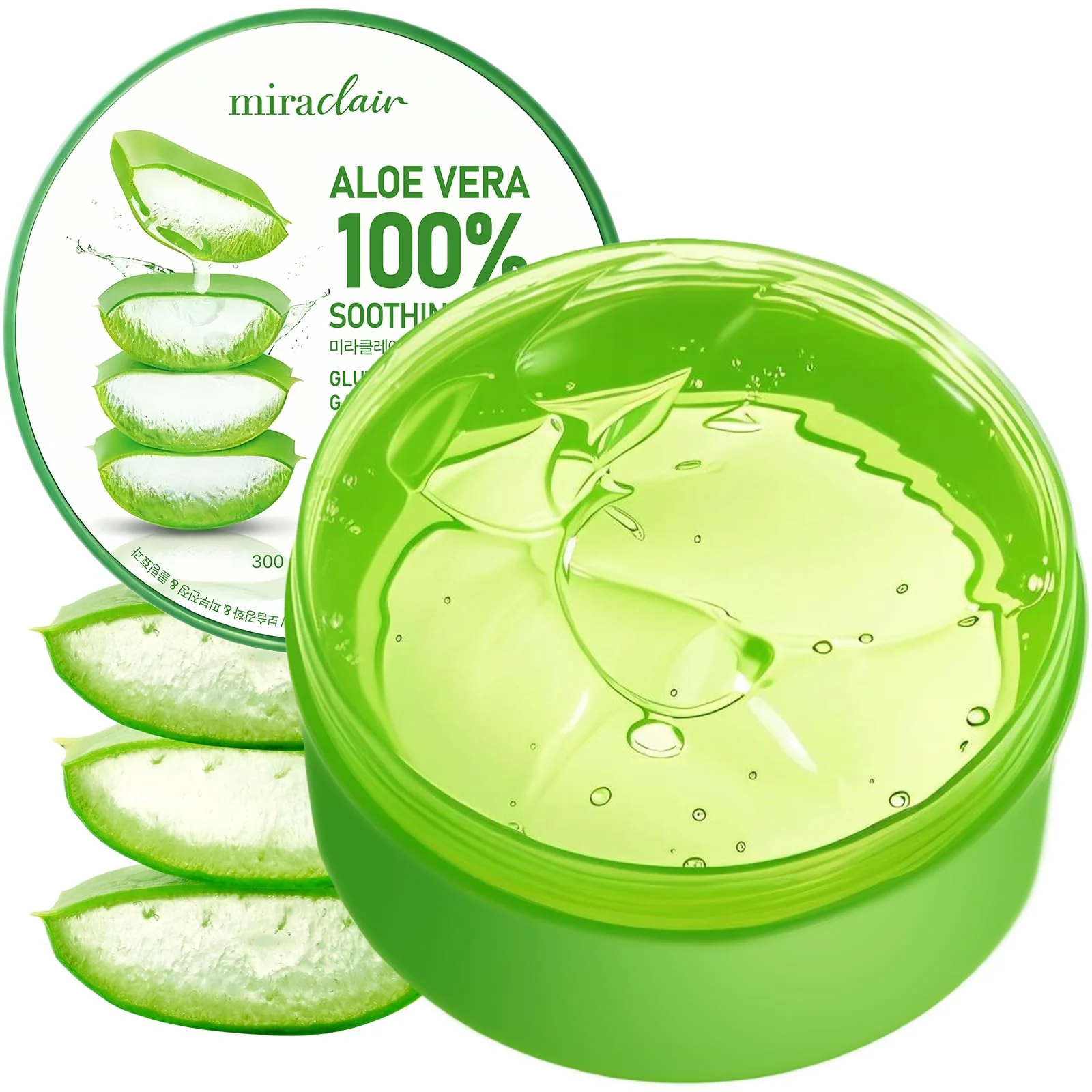 Premium MIRACLAIR Aloe Vera Gel for Face Skin Hair Lightweight Hydrating Authentic