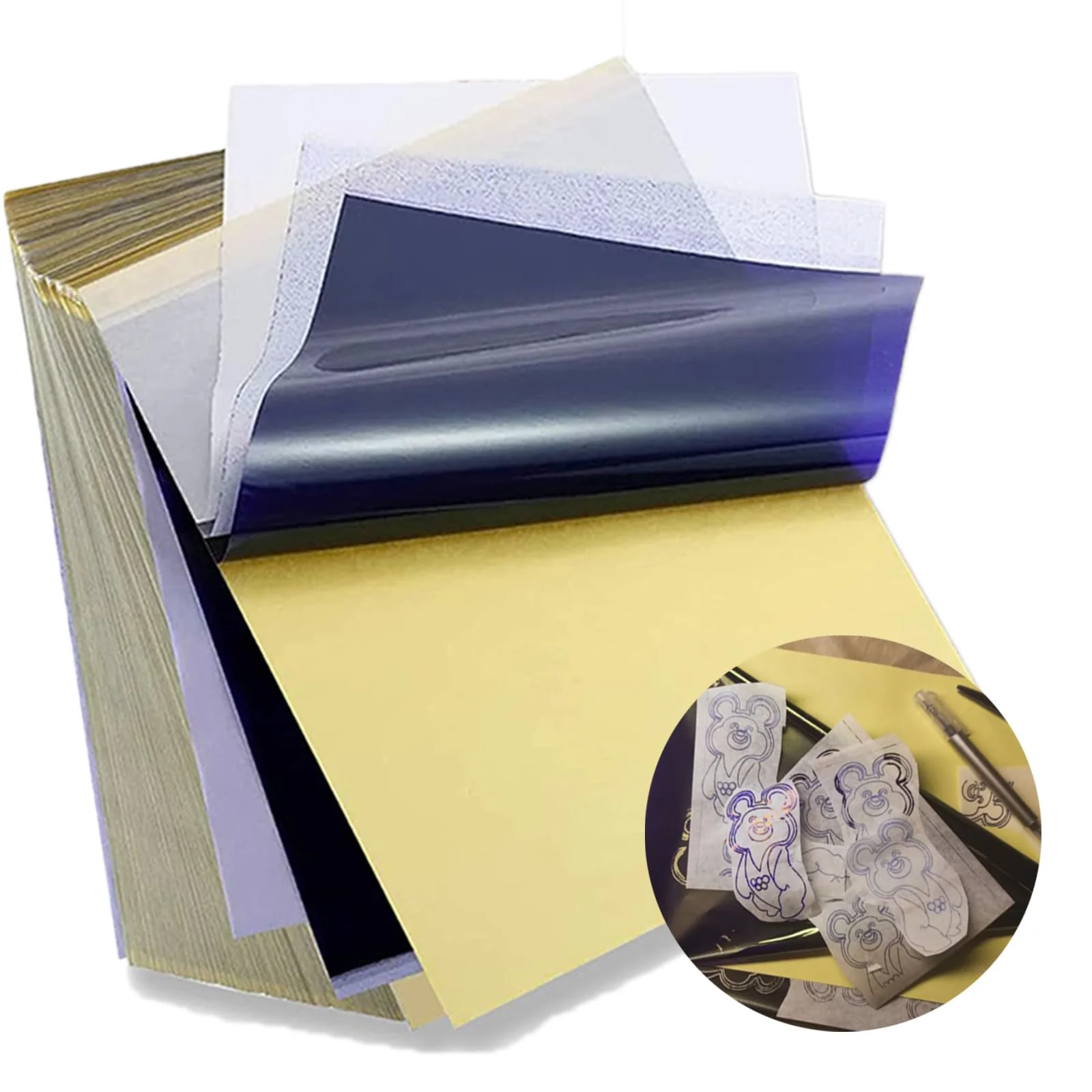 Solid MIUXIA Tattoo Transfer Paper 50 Sheets Tattoo Stencil Paper A4 Size 4 Layers DIY Tattoo Tracing Paper Tattoo Kit Tattoo Supplies Fashionable