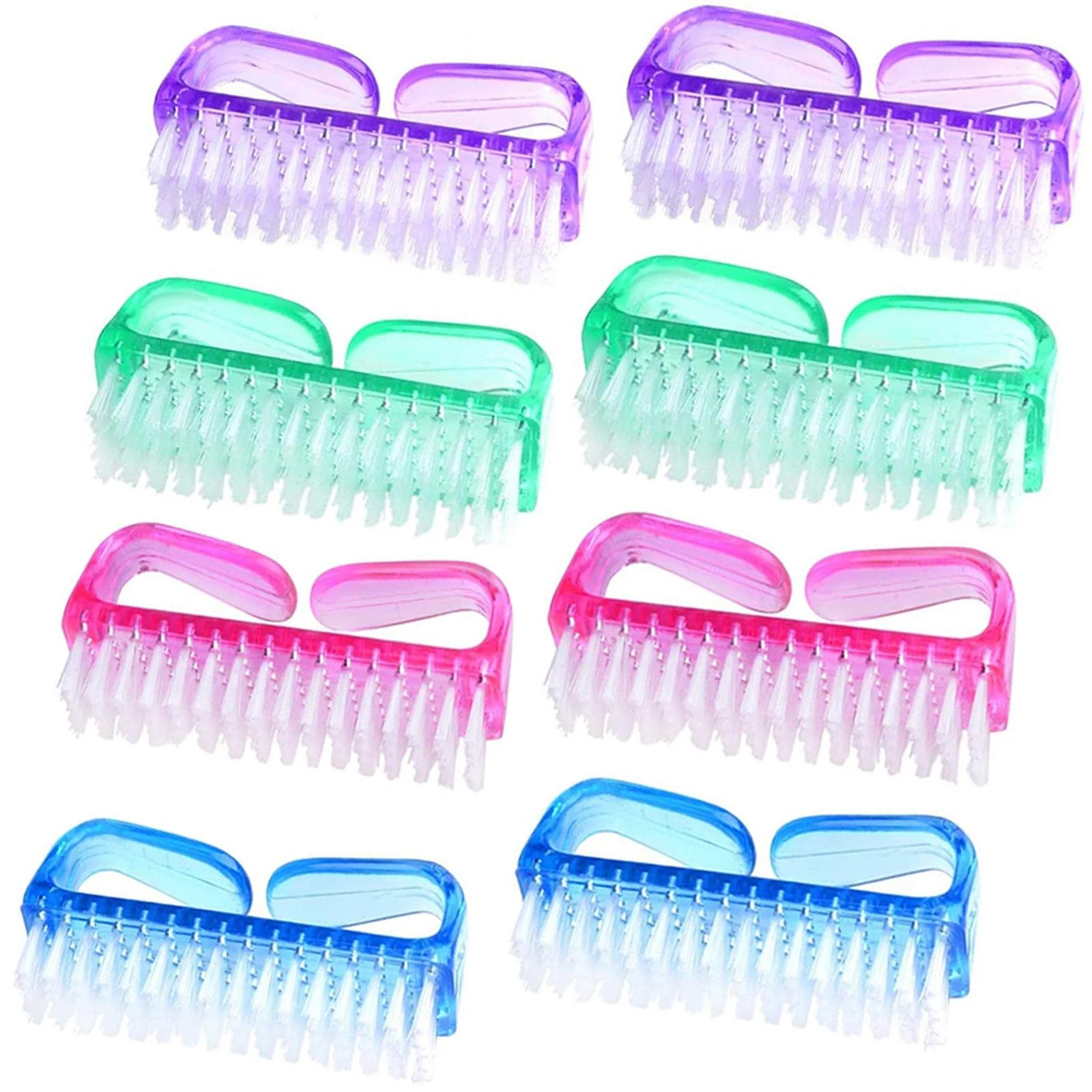 Smart Handle Grip Nail Brush Nail Cleaning Brushes Pedicure Scrubbing tool Toes Fingernail Brush Scrub Cleaner kit for Men and Women 8 Pack Multicolor Top-Quality