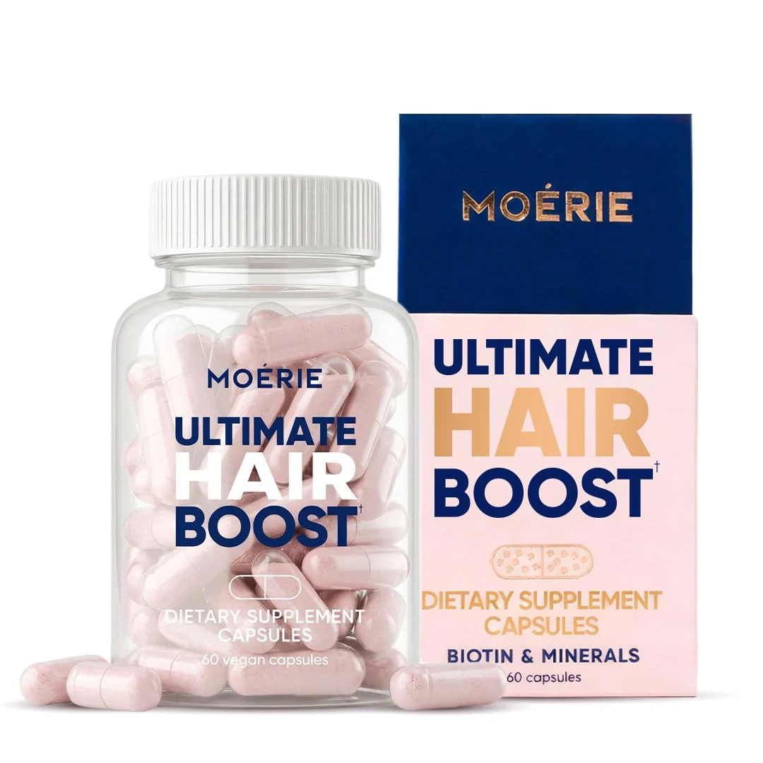 Specialty Moerie Hair Boost Supplements for Women Men - Hair Skin Nails Vitamins with Biotin Minerals for Hair Health - Thicker Hair - 60 Next-Generation