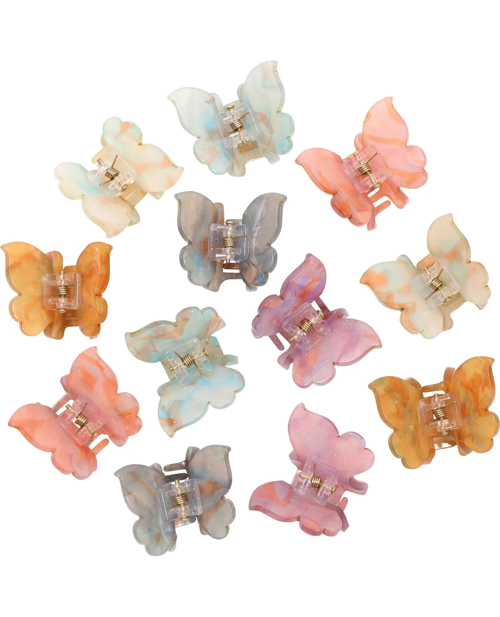 Optimized Sequins Butterfly Hair Clips - 12PCS Small Clamps for Thin Hair Styling Accessories Classic Claws for Women Girls Durable