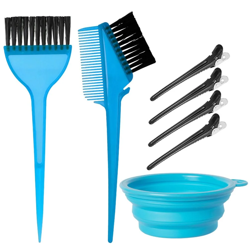 High-Performance MOONMINI Hair Dye Color Brush and Bowl Set Color Bowl Brushes Tool Mixing Bowl Kit Tint Comb for Hair Tint Dying Coloring Applicator Blue Casual