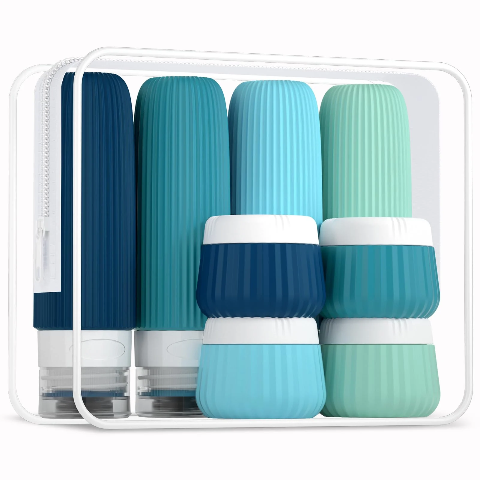 Practical Mrsdry Travel Bottles for Toiletries 8 Pack Tsa Travel Size Toiletries 3 oz Containers for Toiletries with Clear Bag Leak Proof Silicone Advanced