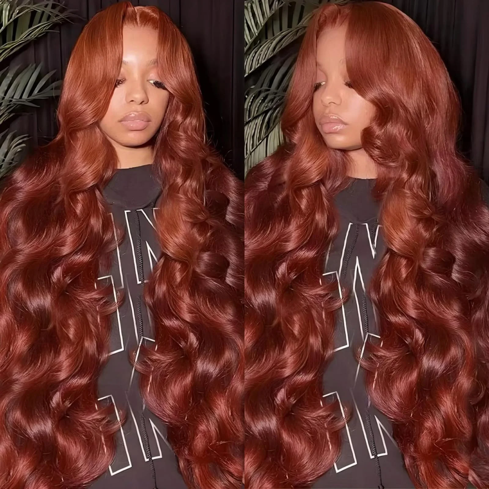 First-Class MUZOJET Reddish Brown 13x6 Lace Front Wigs Human Hair 33 Colored HD Transparent Lace Front Wig Human Hair Pre Plucked with Baby Hair for Black Women Reusable