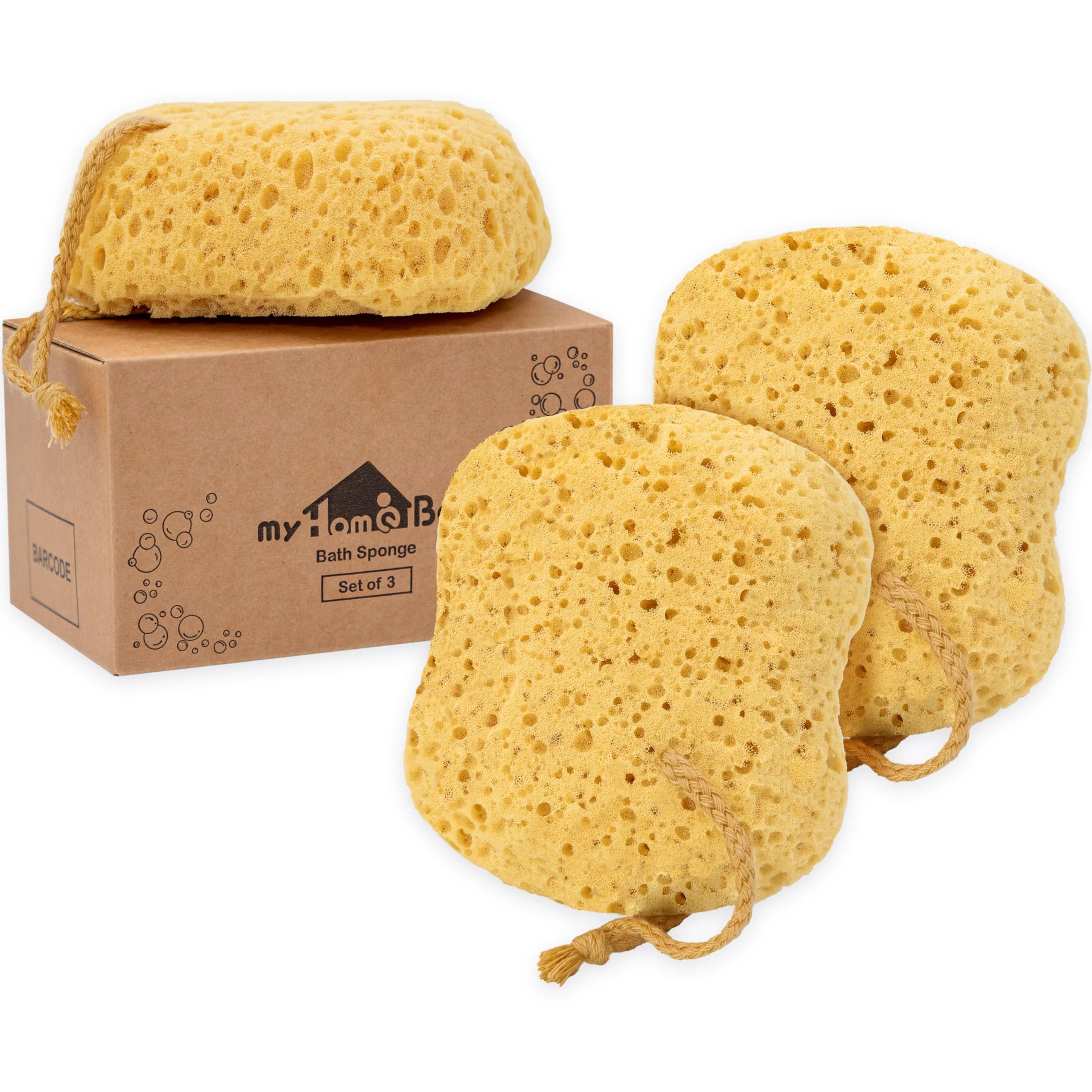 Powerful myHomeBody Bath Sponge Foam Loofah Shower Sponge for Body Curvy 3 Pack Verified