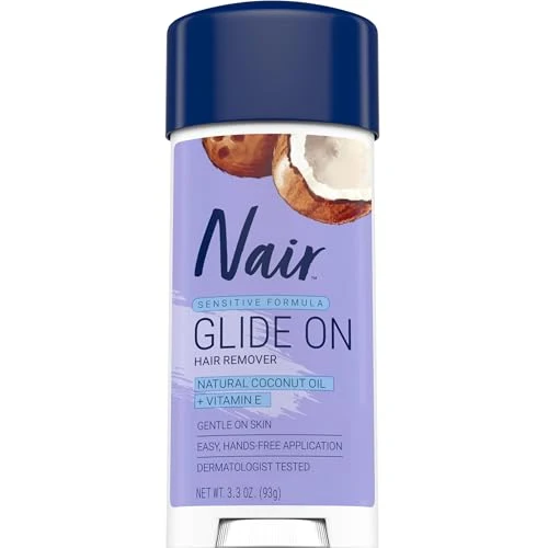 Specialty Nair Sensitive Formula Glide On Hands- Applicator Hair Removal Cream with Coconut Oil and Vitamin E for Body 3.3 oz Enhanced