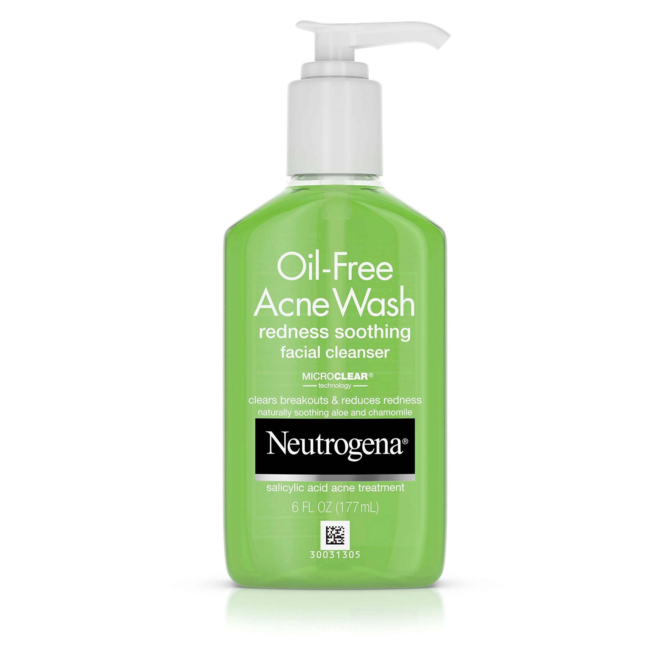 Sustainable Neutrogena Oil- Acne and Redness Facial Cleanser Soothing Face Wash with Salicylic Acid Acne Medicine Aloe and Chamomile to Reduce Facial Flexible