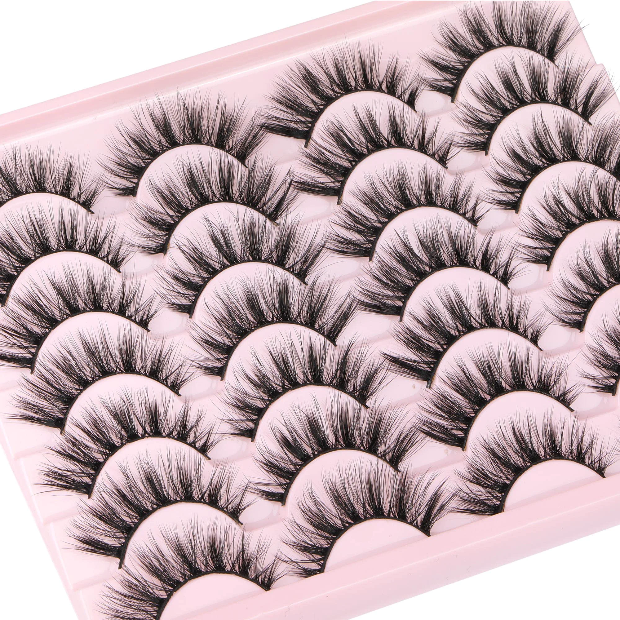 Superior Newcally Eyelashes False Lashes Wispy Spikes Eyelashes Mink Natural Look 3D Volume Fake Eye Lashes Pack Cat Eye Strip Reusable Faux Mink Eyelash 14 Dependable