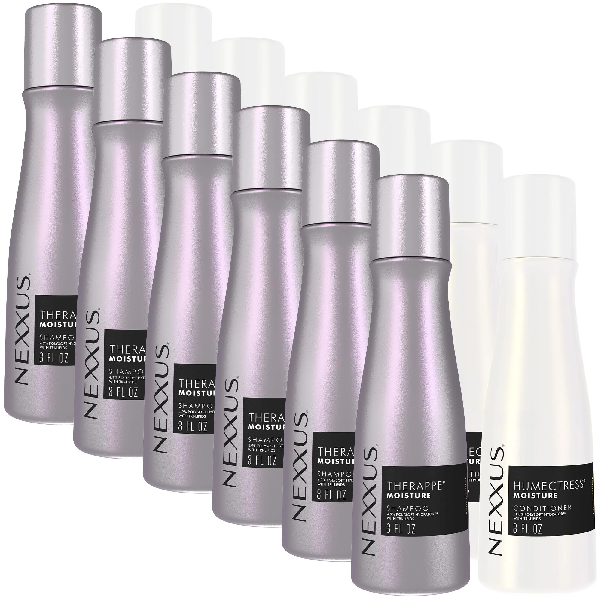 Premium Material Nexxus Therappe Shampoo Humectress Conditioner Travel-Size 6 Sets 12 Bottles Elastin Protein Green Caviar Revive Dry Hair with 24H Moisture Selected