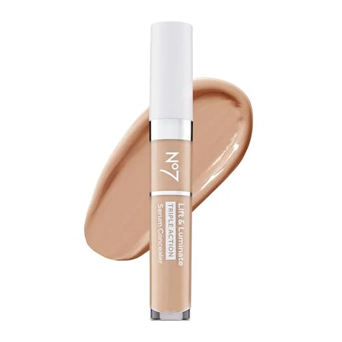 Unique No7 Lift Luminate Triple Action Serum Concealer - Light - Anti Aging Liquid Concealer Makeup for Blemishes Dark Circles - Medium to Full Coverage Prestigious