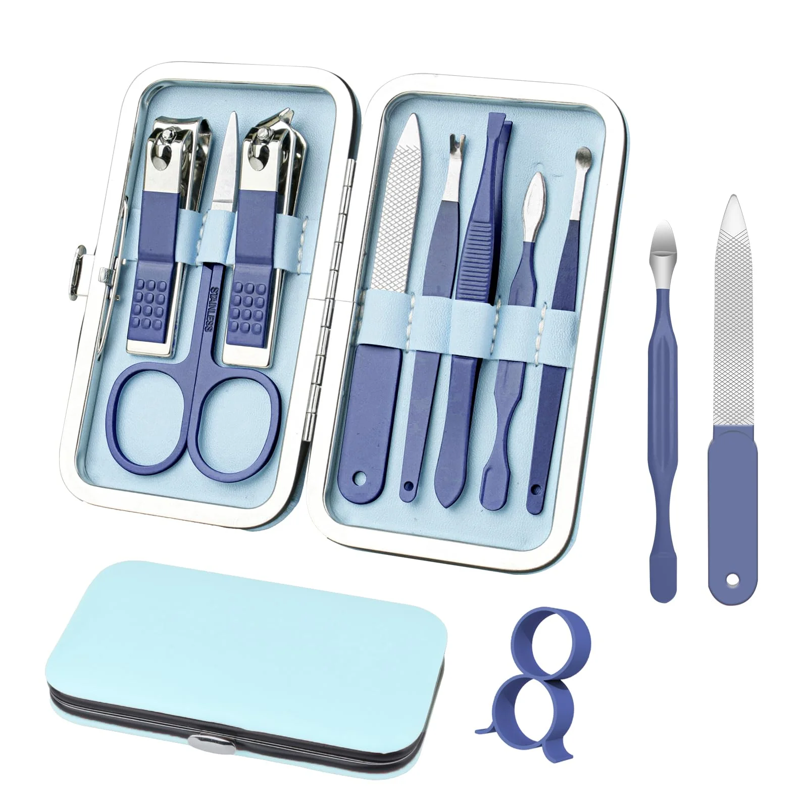 Modern Manicure Set 8 in 1 Nail Clipper Set RedFlow Nail Clippers Fingernail Toenail Clippers Manicure Tools Pedicure Tools Suitable for Travel Manicure Environmentally Friendly