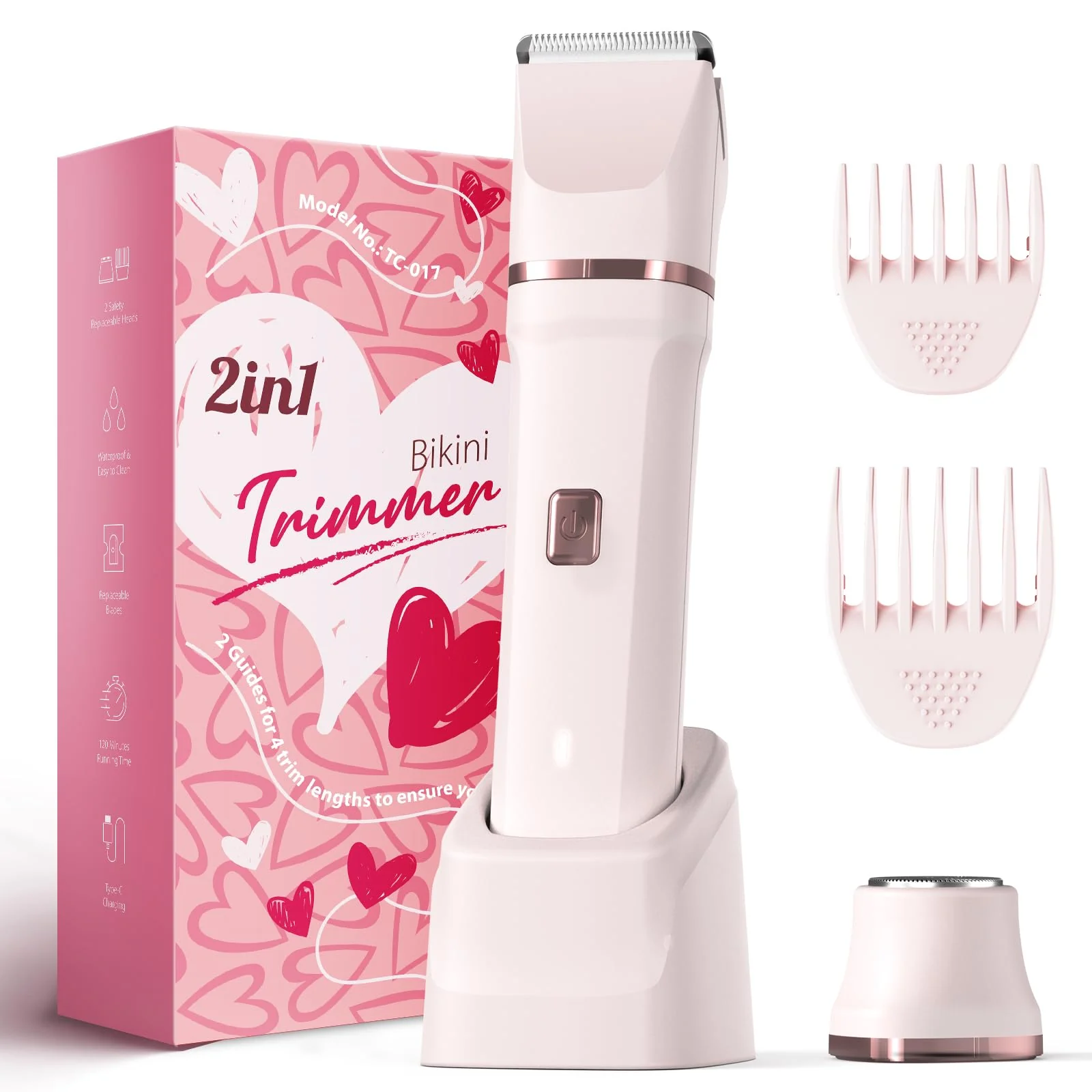 Modern Risina Bikini Trimmer for Women - Painless Electric Razors for Silk Skin Cordless Body Shaver with Ceramic Blade Replaceable Lady Razor IPX7 Durable