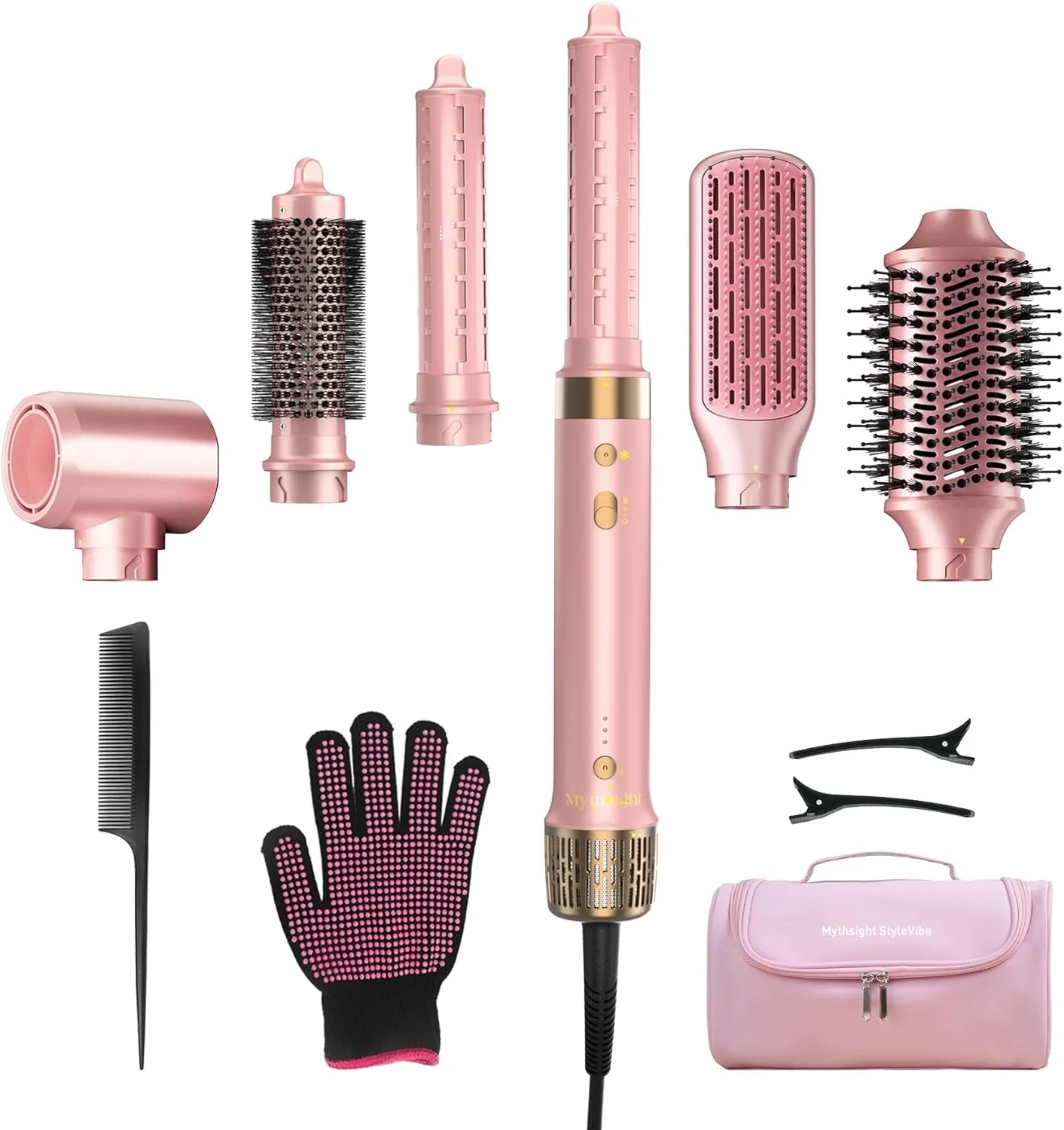 Organic Mythsight StyleVibe 6-in-1 Air Styler with Hair Dryer Auto-Wrap Curlers First-Class