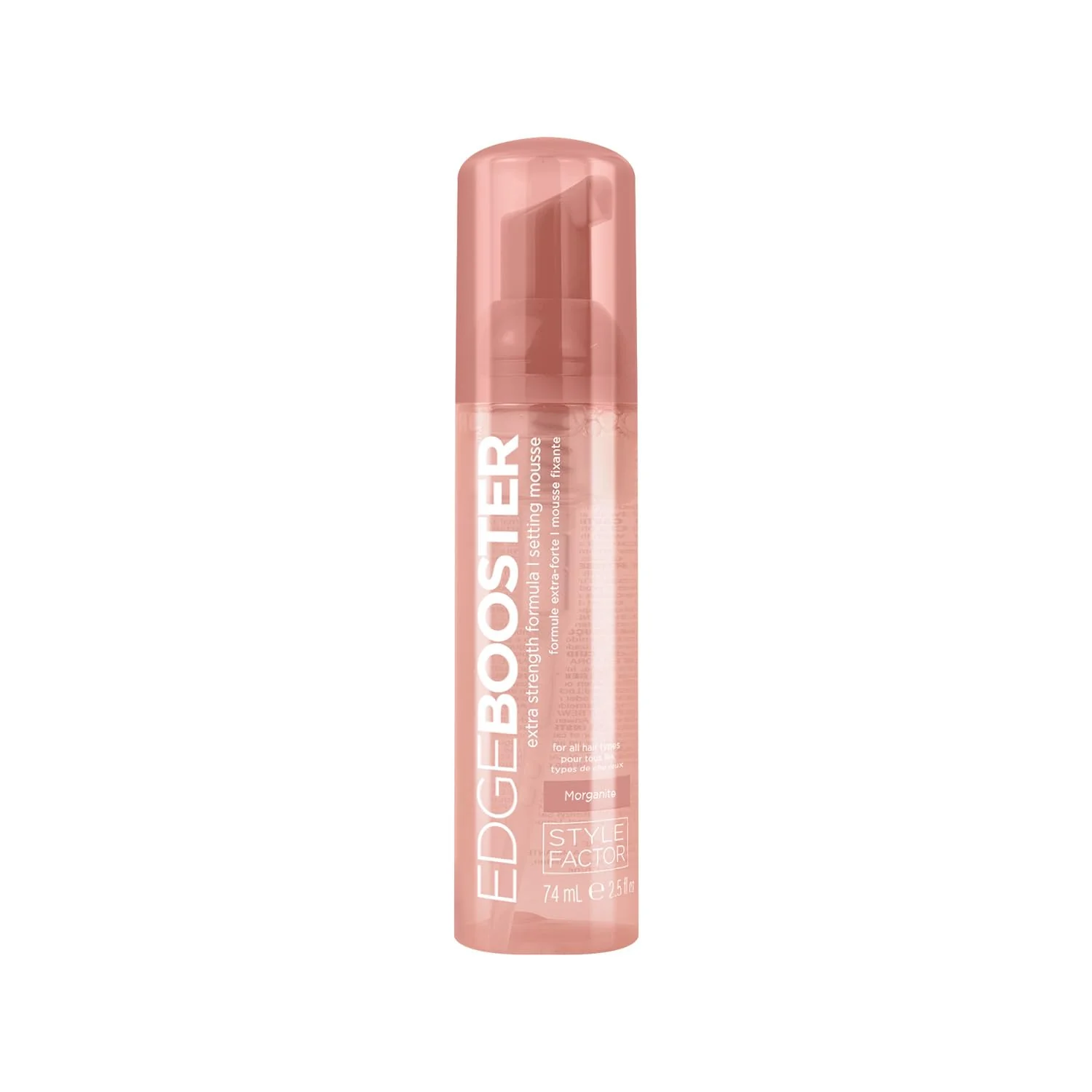 High-Performance Style Factor EDGE BOOSTER Extra Strength Setting Mousse Travel Size - Frizz Control Extra Volume and Conditioning - 2.5oz Morganite Mousse for Curly Consistent