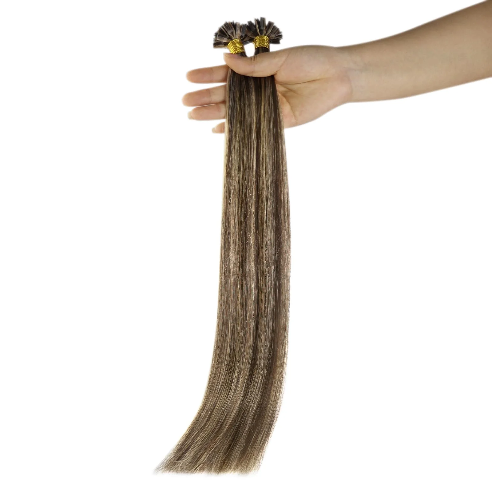 Efficient Sunny Hair Ktip Human Hair Extensions Easy to Maintain 20inch Color 4 Brown Ombre 24 Blonde and 4 Brown K Tips Hair Extensions Human Hair 50g Green