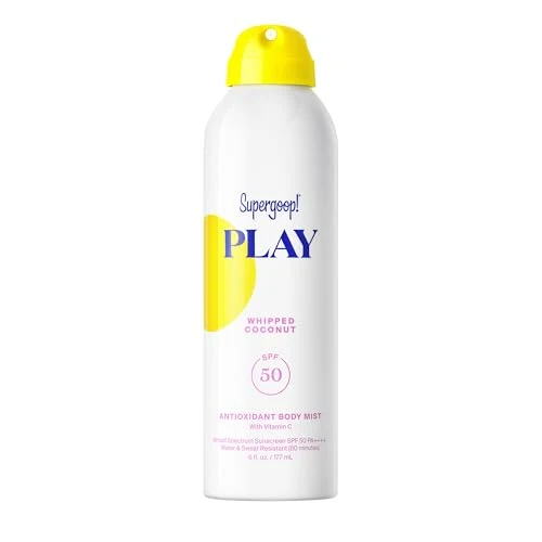 Responsible Supergoop PLAY Antioxidant Body Mist w Vitamin C - 6 fl oz - SPF 50 PA Broad Spectrum Sunscreen - Body Spray - Great for Active Days - Whipped Effective