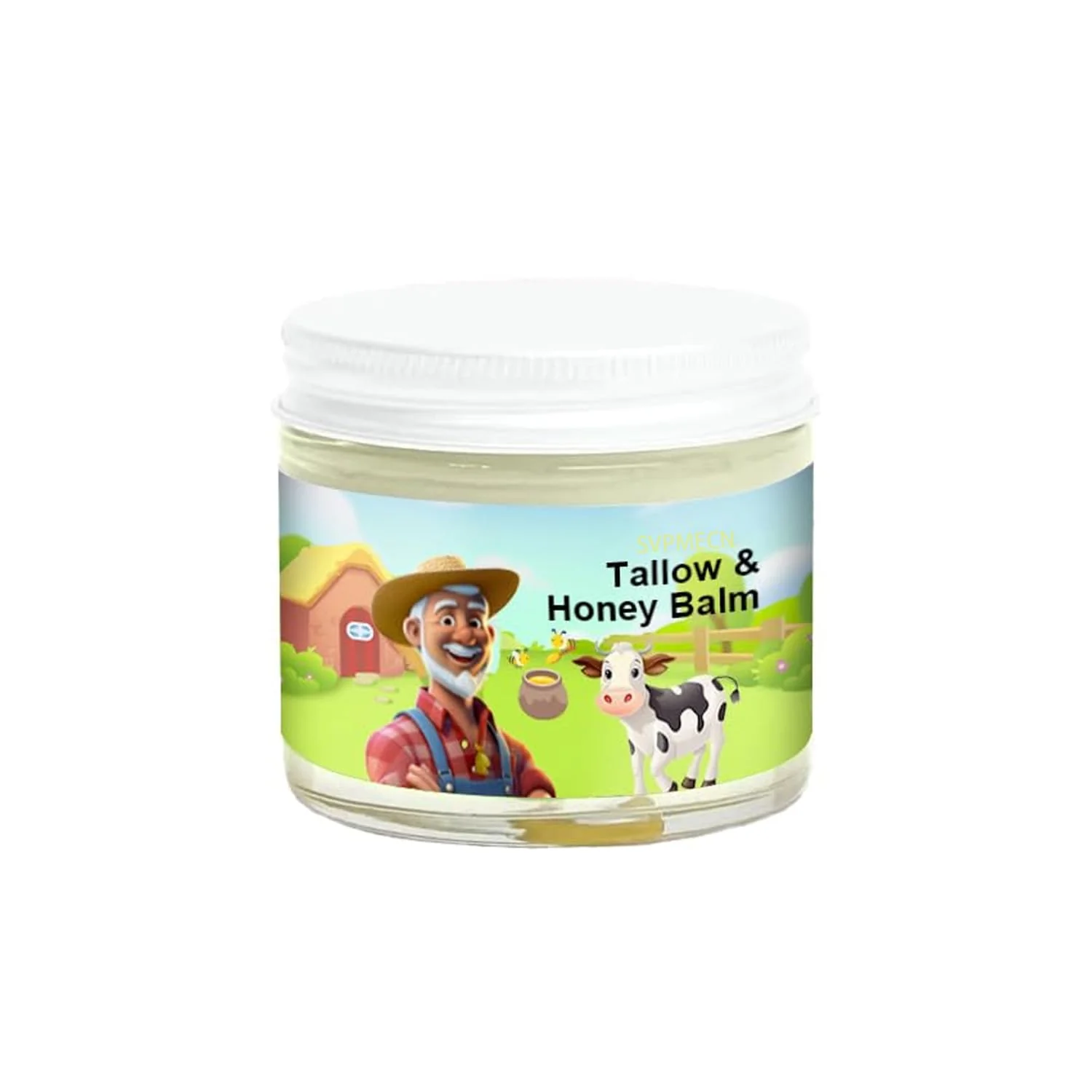 Official SVPMECN Tallow and Honey Balm Tallow Face Moisturizer Grass-Fed Beef Tallow Raw Wild Honey for Smooth Natural Formula Hydrated Skin Breathable