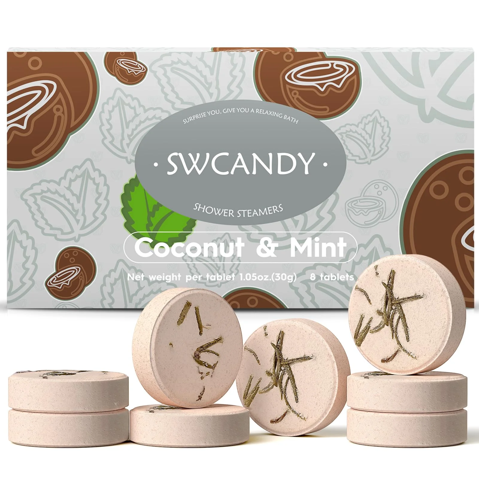 Lightweight SWCANDY Mint Shower Steamers 8 Pack Home Spa Self Care Artisan