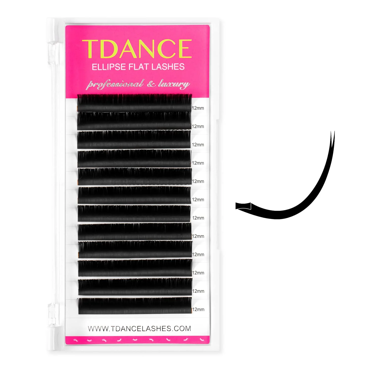Refined TDANCE Classic Lash Extensions Flat Lashes Eyelash Extensions 0.2mm D Curl Ellipse Eyelash Extensions 8mm Mixed Black Matte Individual Lashes Salon Versatile