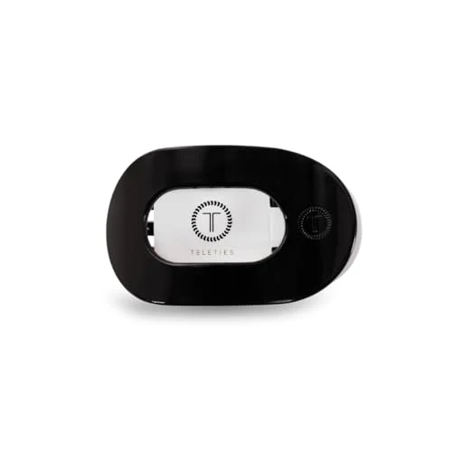 Clean TELETIES - Small Flat Round Clip - Strong Grip Bendable Teeth Comfortable Curved Design - For Lying Down Yoga Driving More - I Smooth
