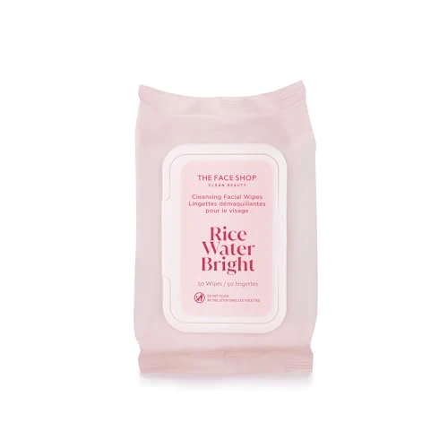 Trusted THE FACE SHOP Rice Water Bright Makeup Remover Wipes for Face Moisturizing Infused with Rice Extract Disposable Cleansing Facial Wipes 50 Count Outstanding